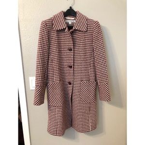 Larry Levine Houndstooth Winter Coat